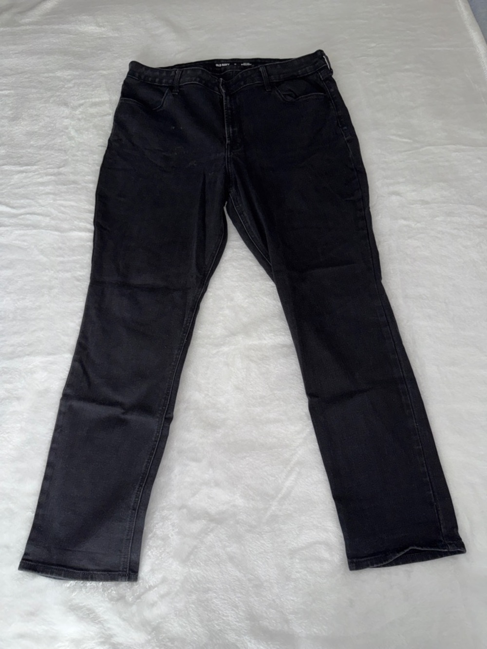 Old Navy High Rise Straight Jeans Size 16 Black Stretch Denim